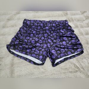 SHEIN Purple Skull Pattern High Waist Shorts